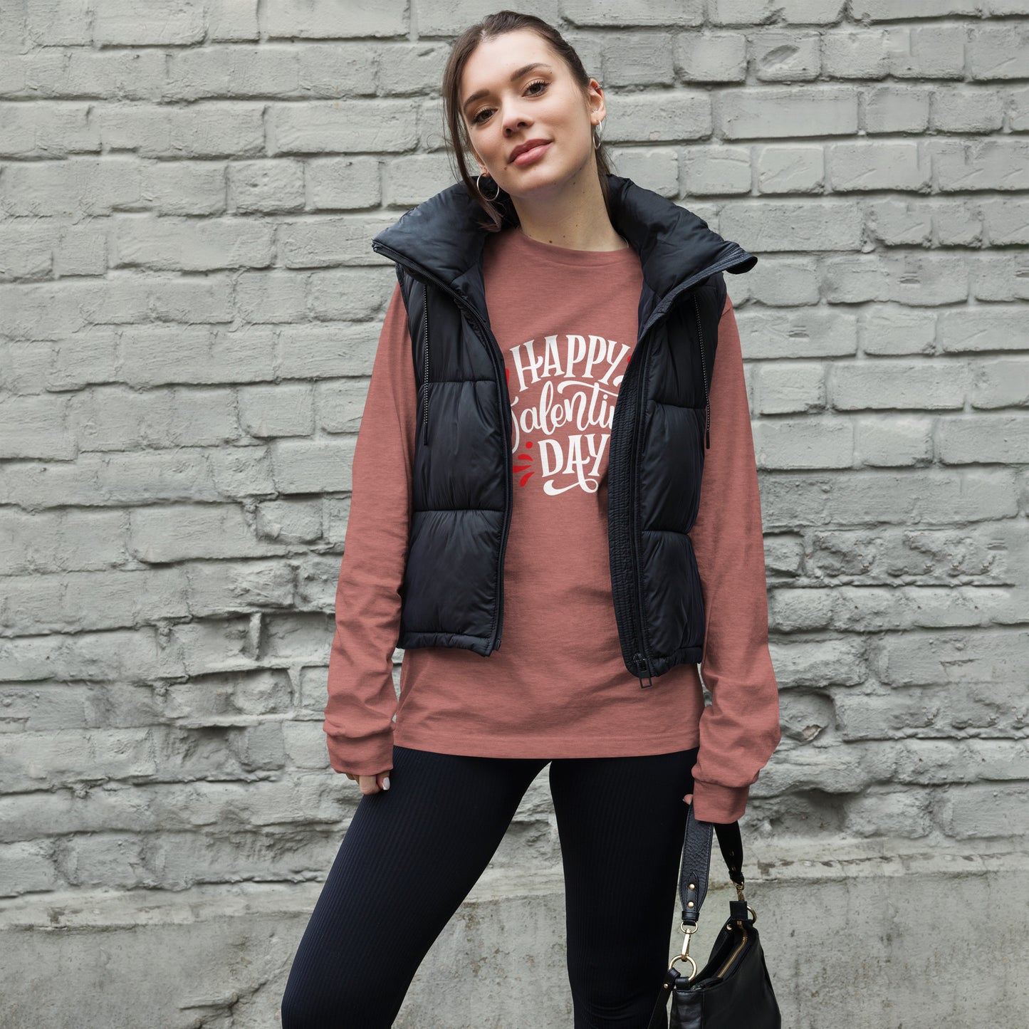 happy valentine's day |  Unisex Long Sleeve Tee | Bella + Canvas 3501