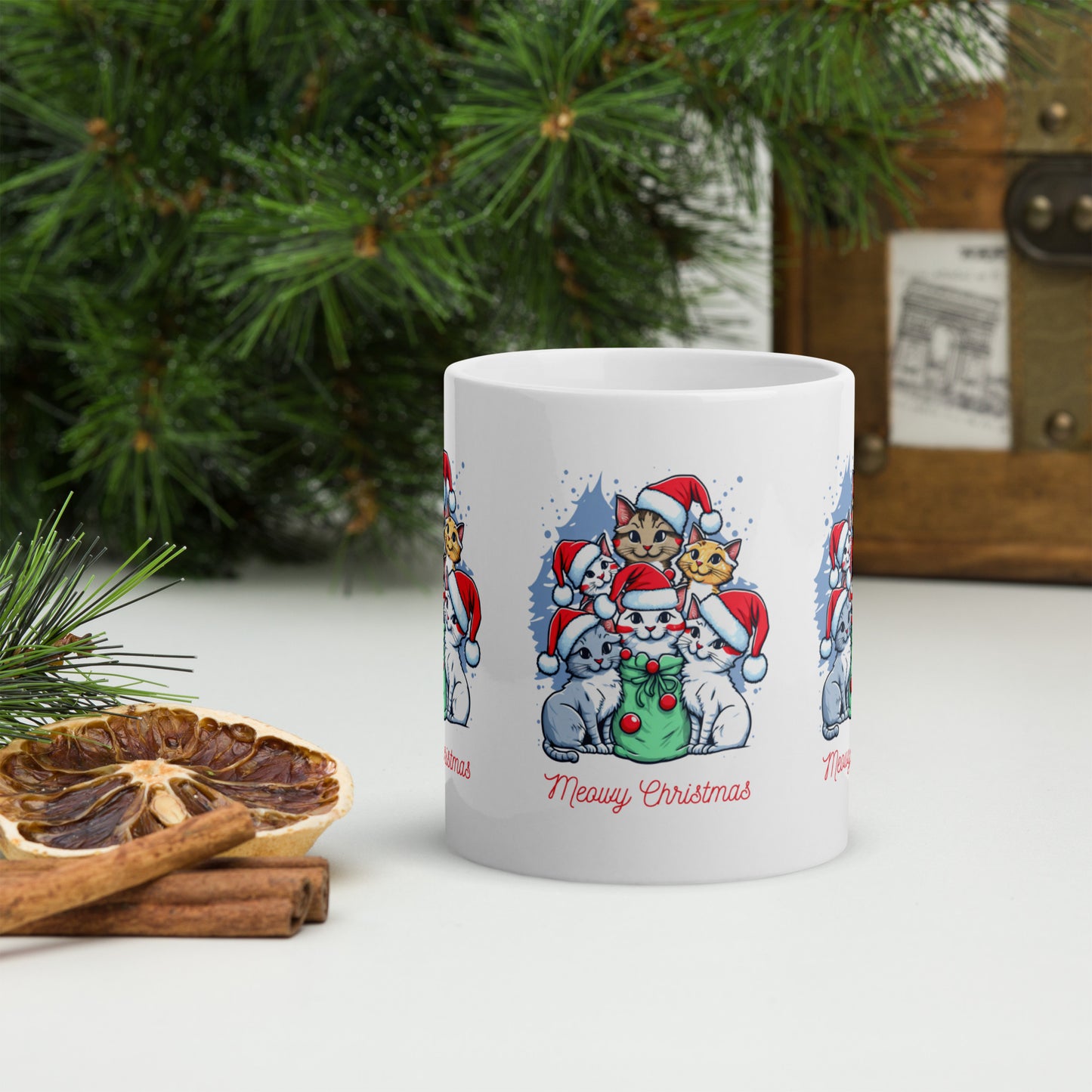 White glossy mug | merry christmas | moods print