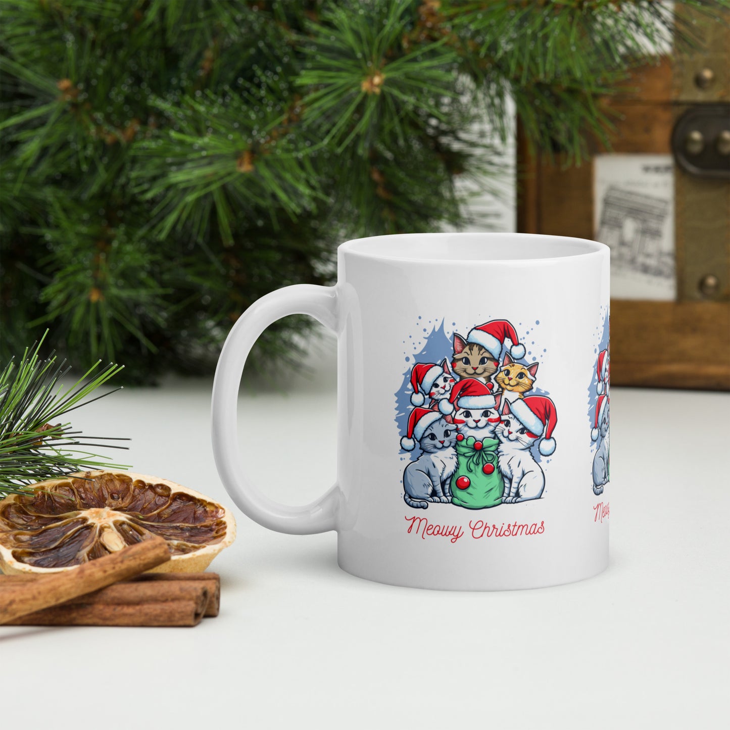 White glossy mug | merry christmas | moods print