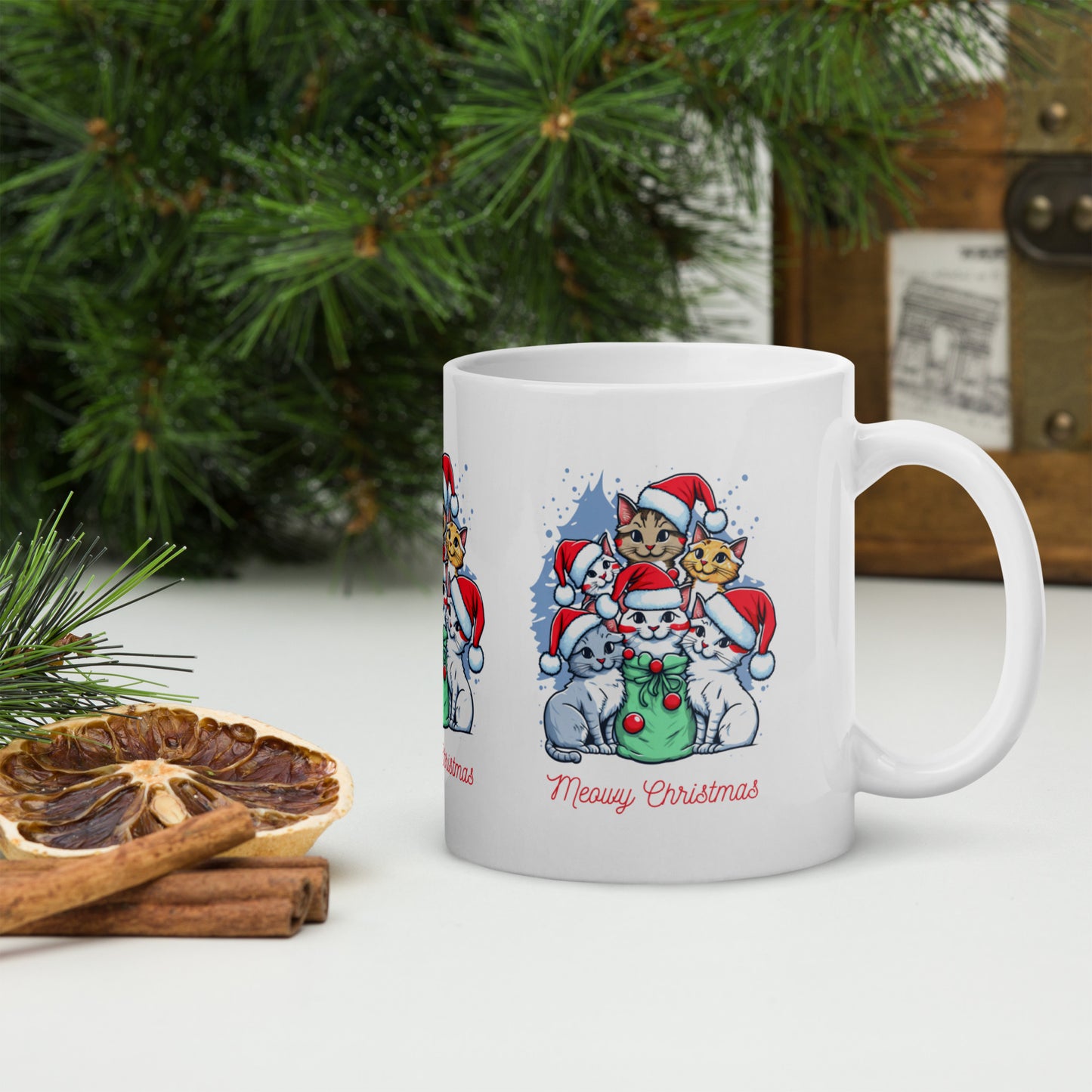 White glossy mug | merry christmas | moods print