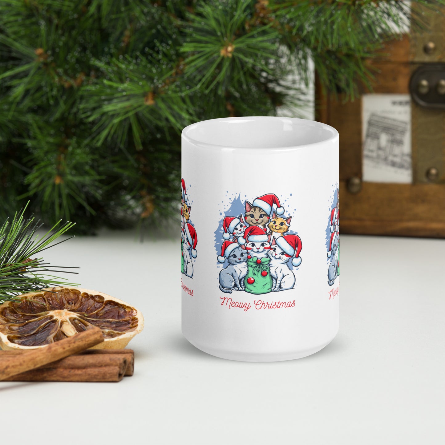White glossy mug | merry christmas | moods print