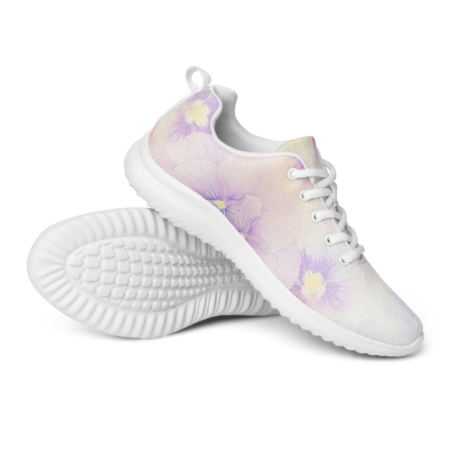 Women’s athletic shoes | Violet Flowers Background | print your demand