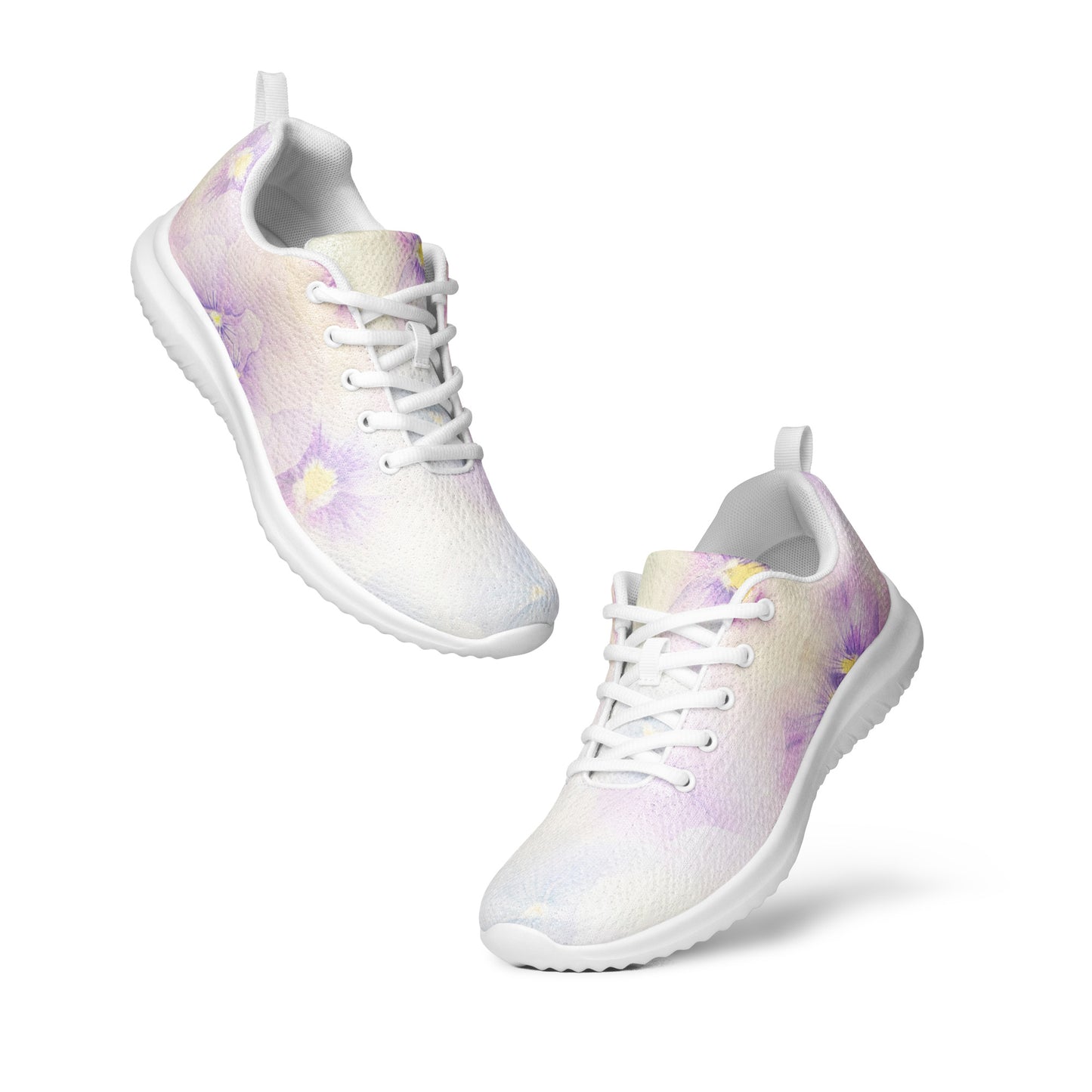 Women’s athletic shoes | Violet Flowers Background | print your demand