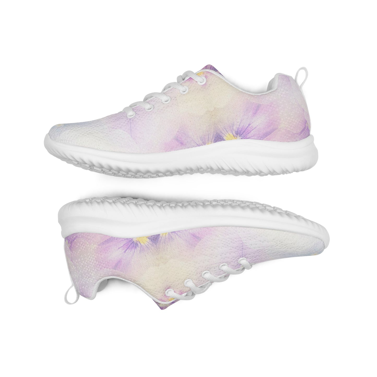 Women’s athletic shoes | Violet Flowers Background | print your demand