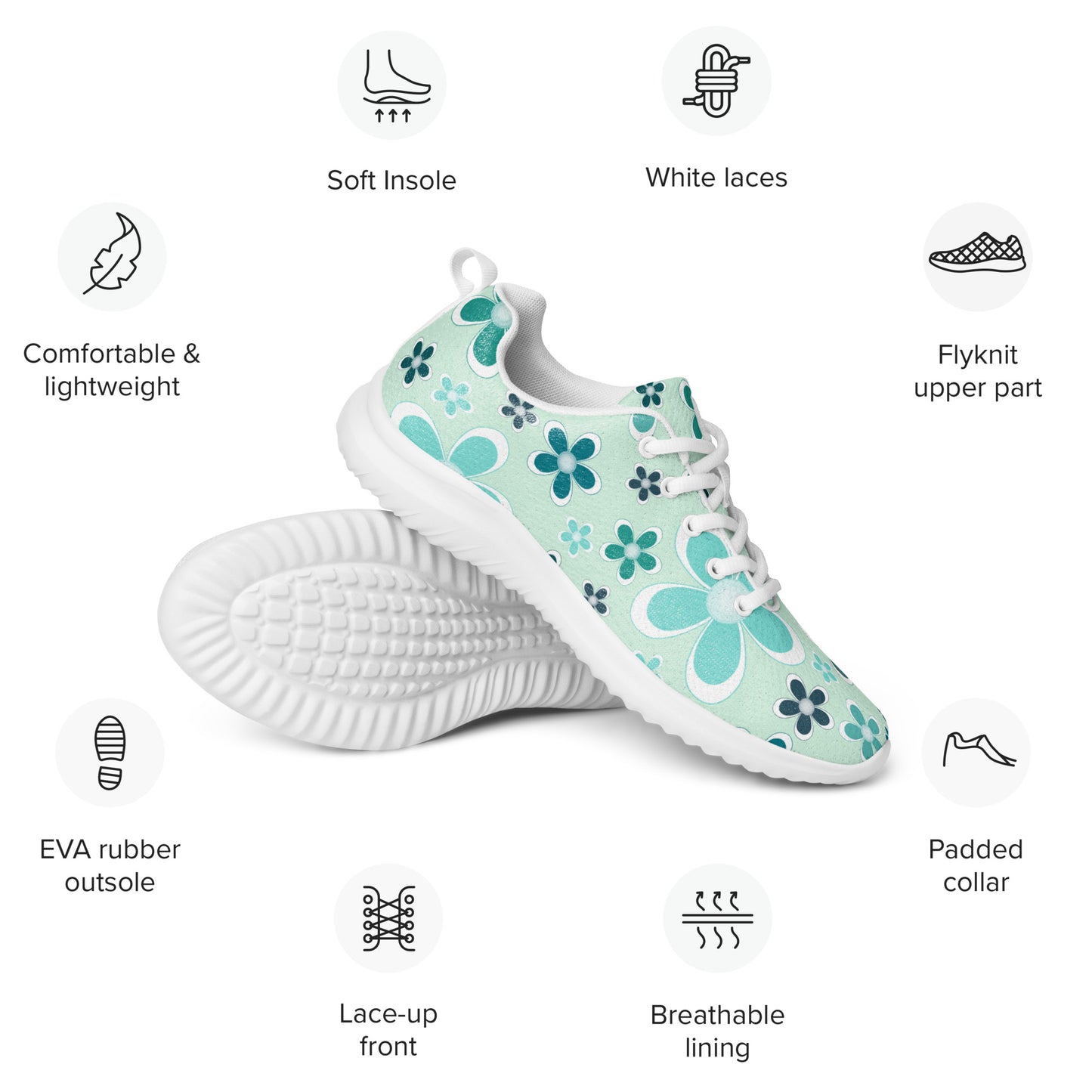 Women’s athletic shoes  - Flower Pattern - print on demand