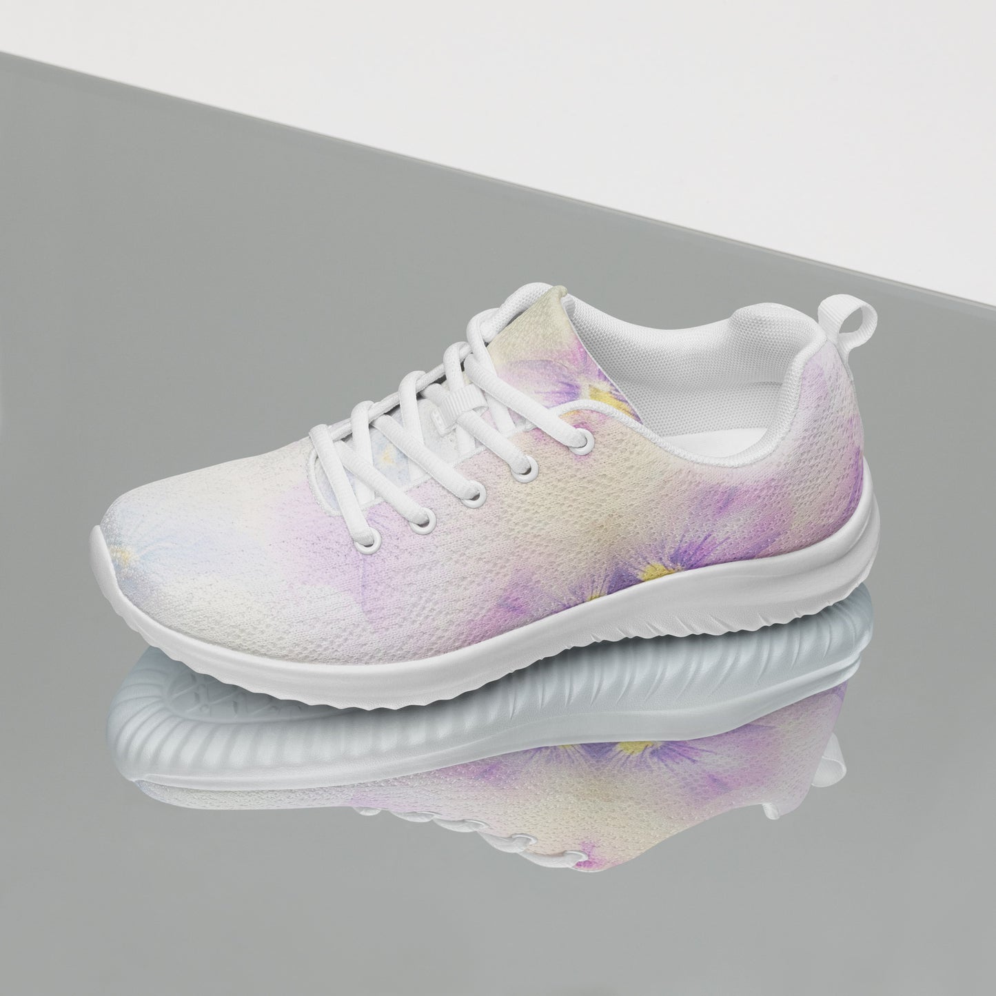 Women’s athletic shoes | Violet Flowers Background | print your demand
