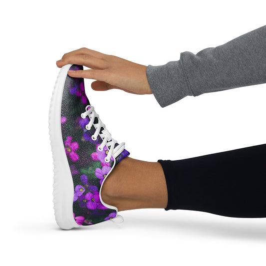 Women’s athletic shoes - flower design - print on demand
