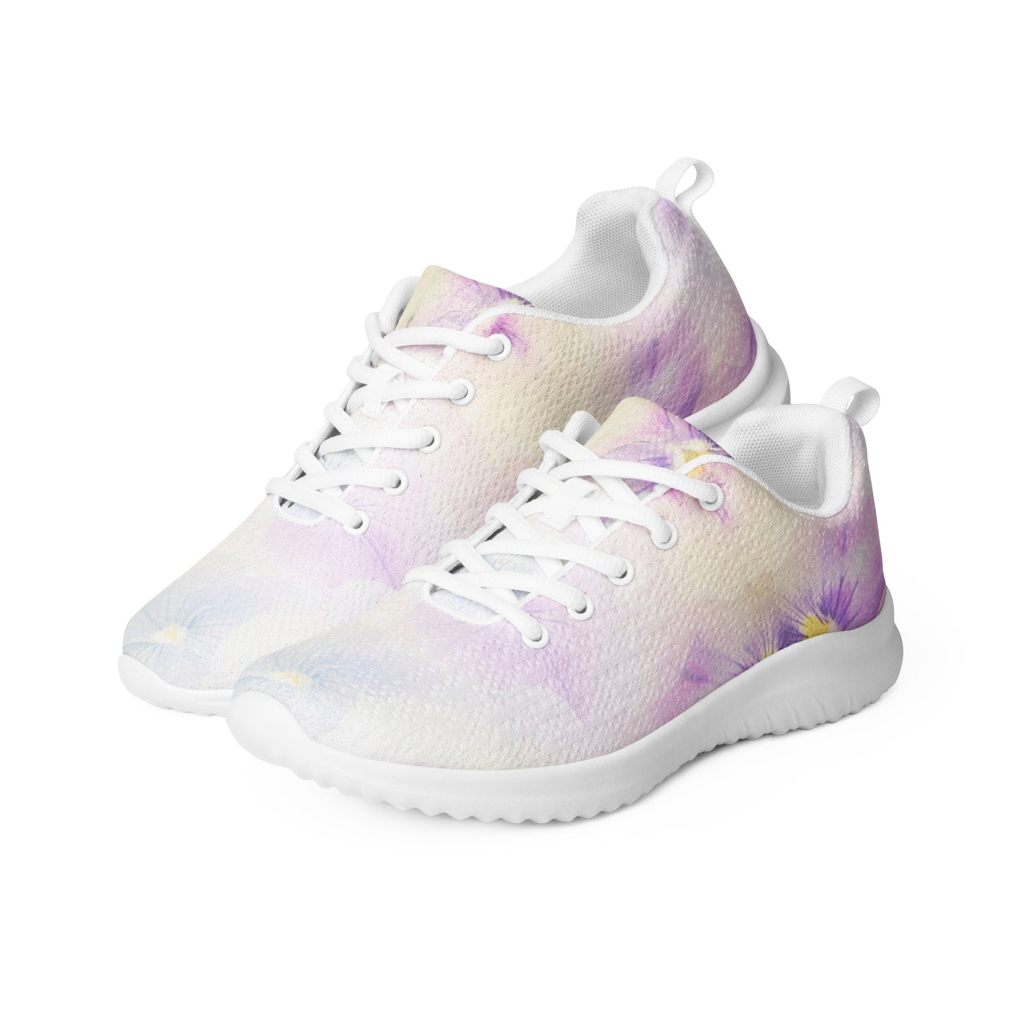 Women’s athletic shoes | Violet Flowers Background | print your demand
