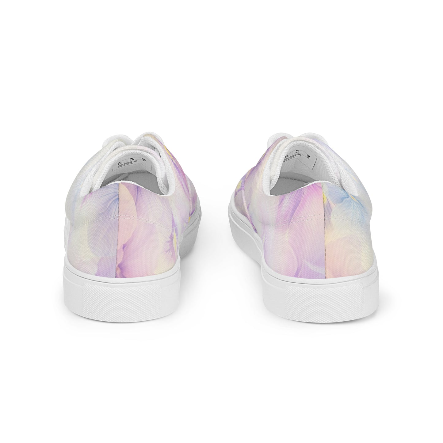 Women’s lace-up canvas shoes  | Violet Flowers Background | print your demand
