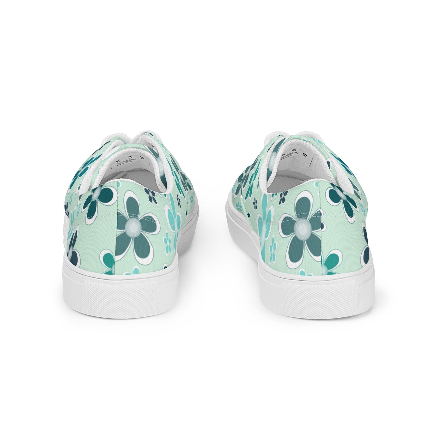 Women’s lace-up canvas shoes - Flower Pattern - print on demand