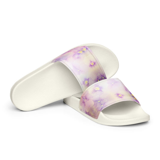 Women's slides  | Violet Flowers Background | print your demand