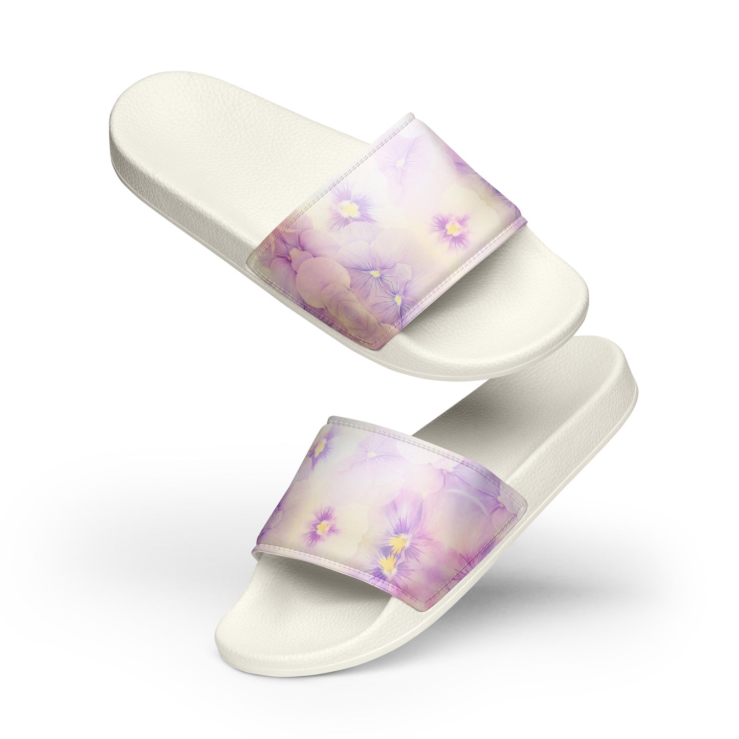 Women's slides  | Violet Flowers Background | print your demand