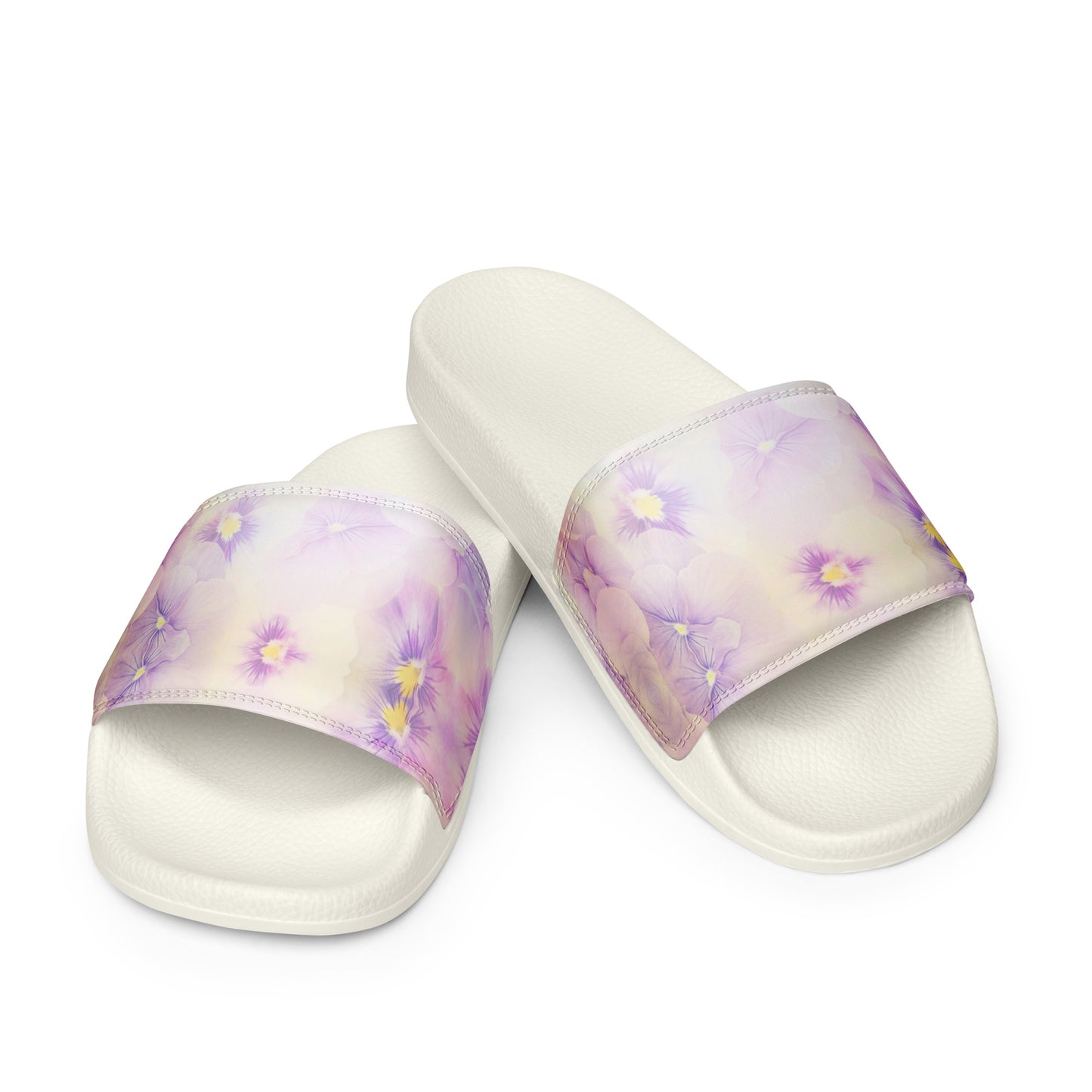 Women's slides  | Violet Flowers Background | print your demand