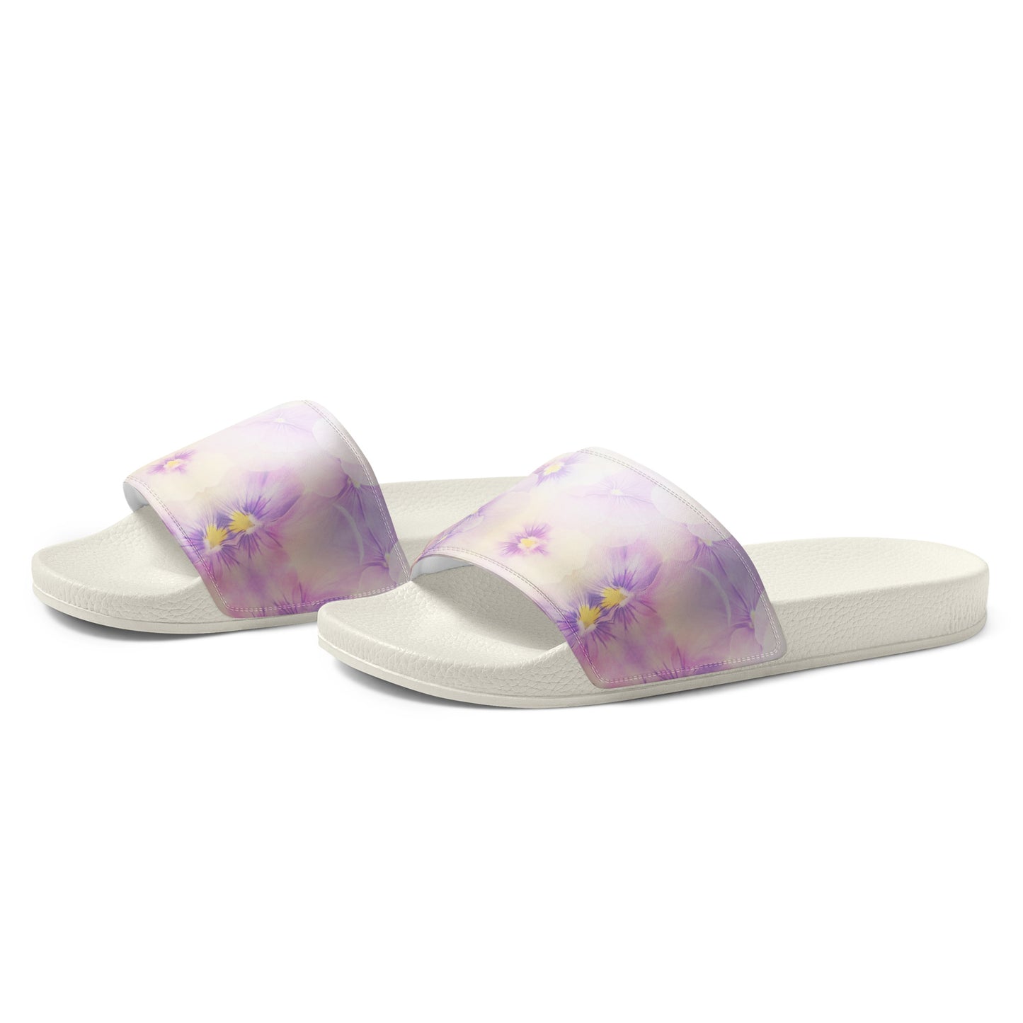 Women's slides  | Violet Flowers Background | print your demand