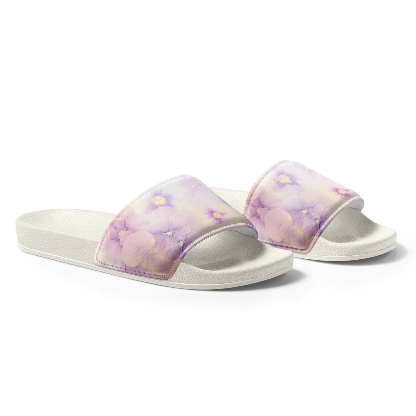 Women's slides  | Violet Flowers Background | print your demand