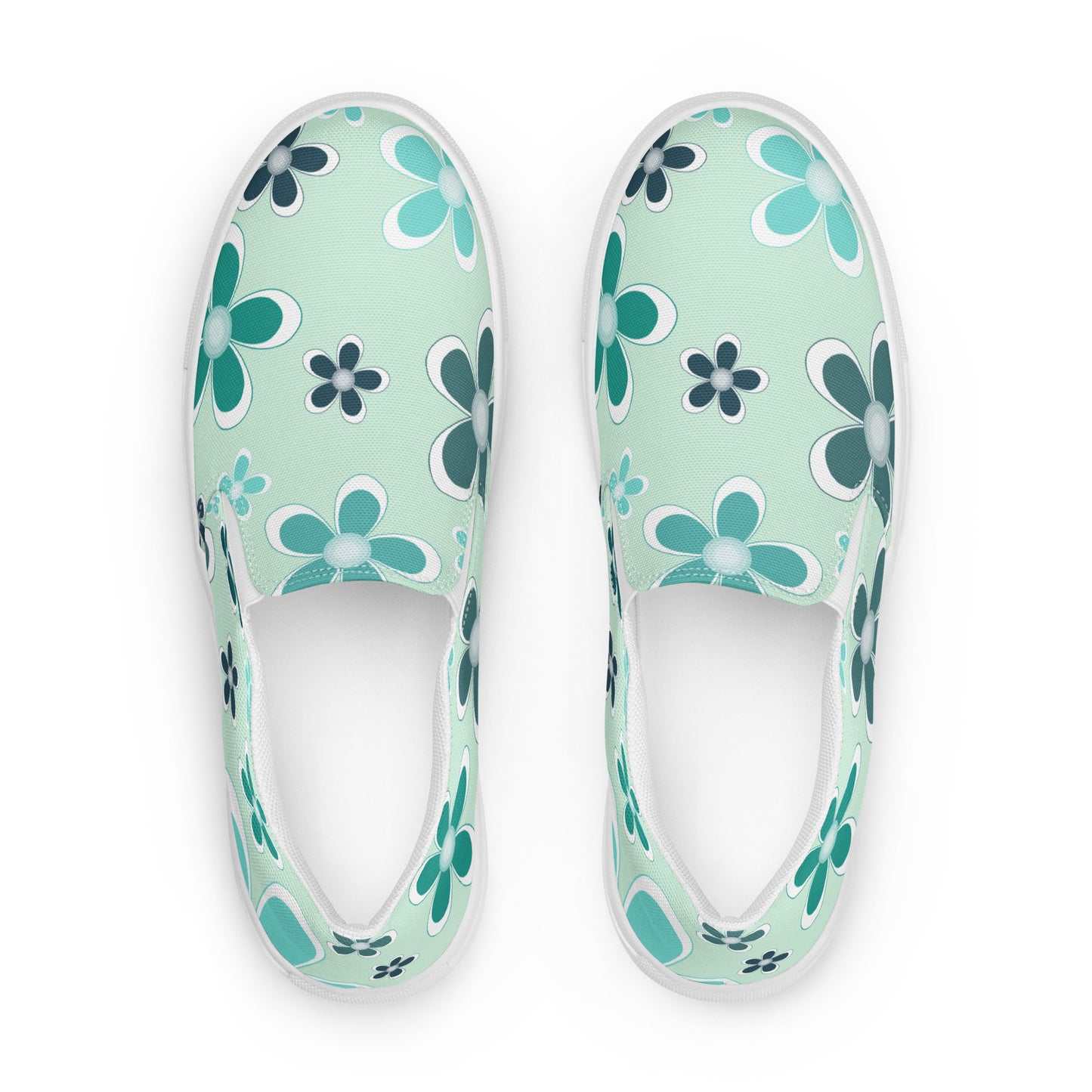 Women’s slip-on canvas shoes - Flower Pattern - print on demand