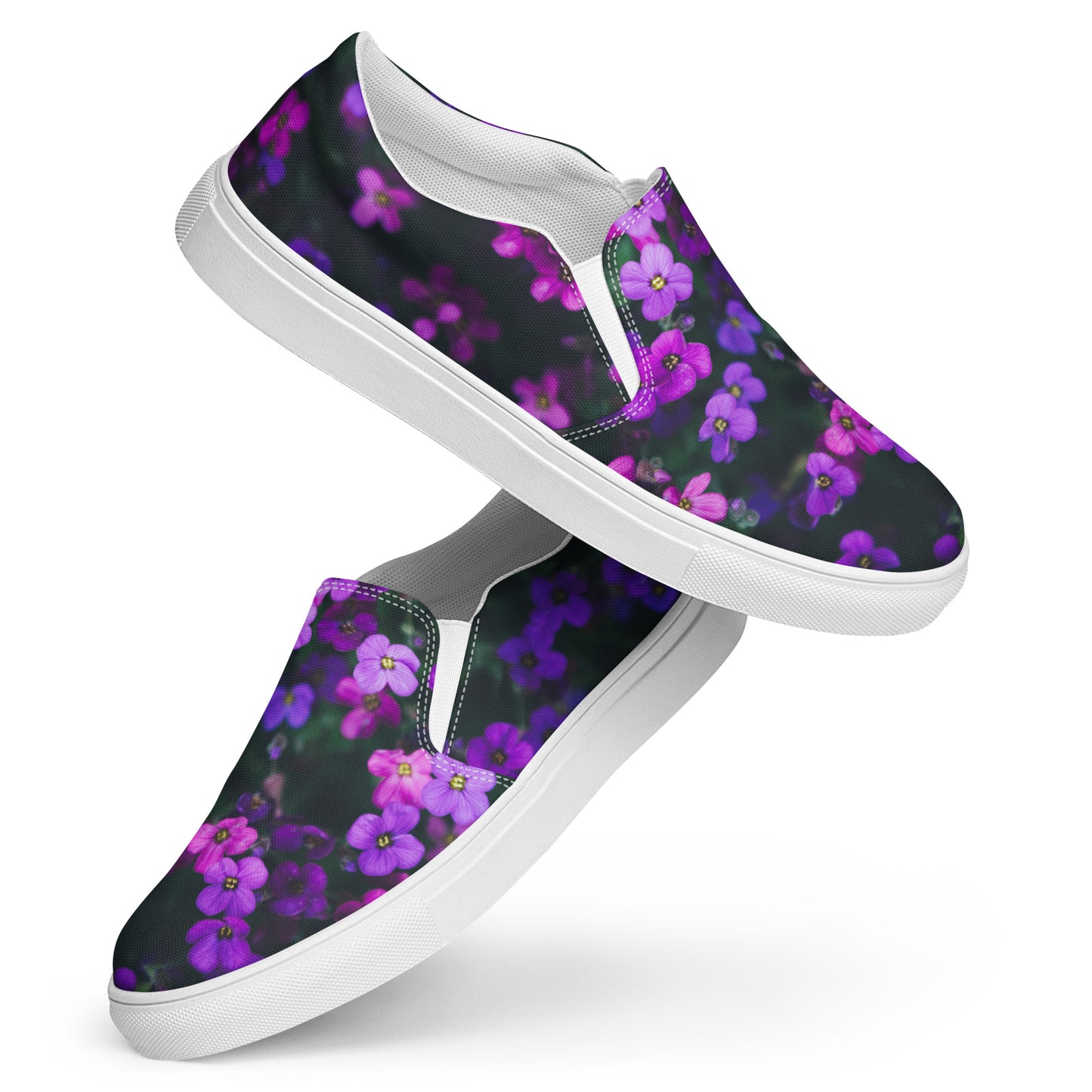 Women’s slip-on canvas shoes - flower design - print on demand