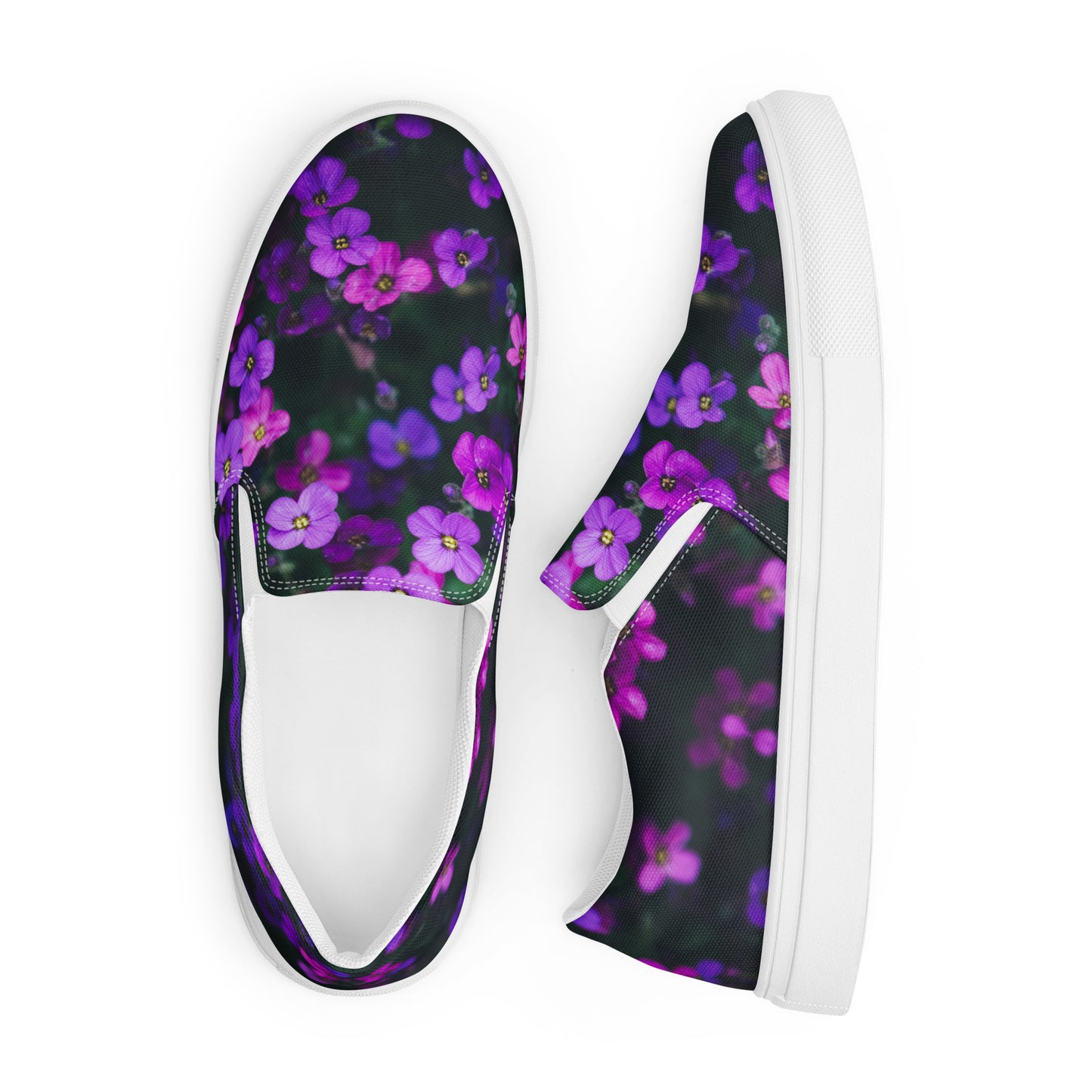 Women’s slip-on canvas shoes - flower design - print on demand