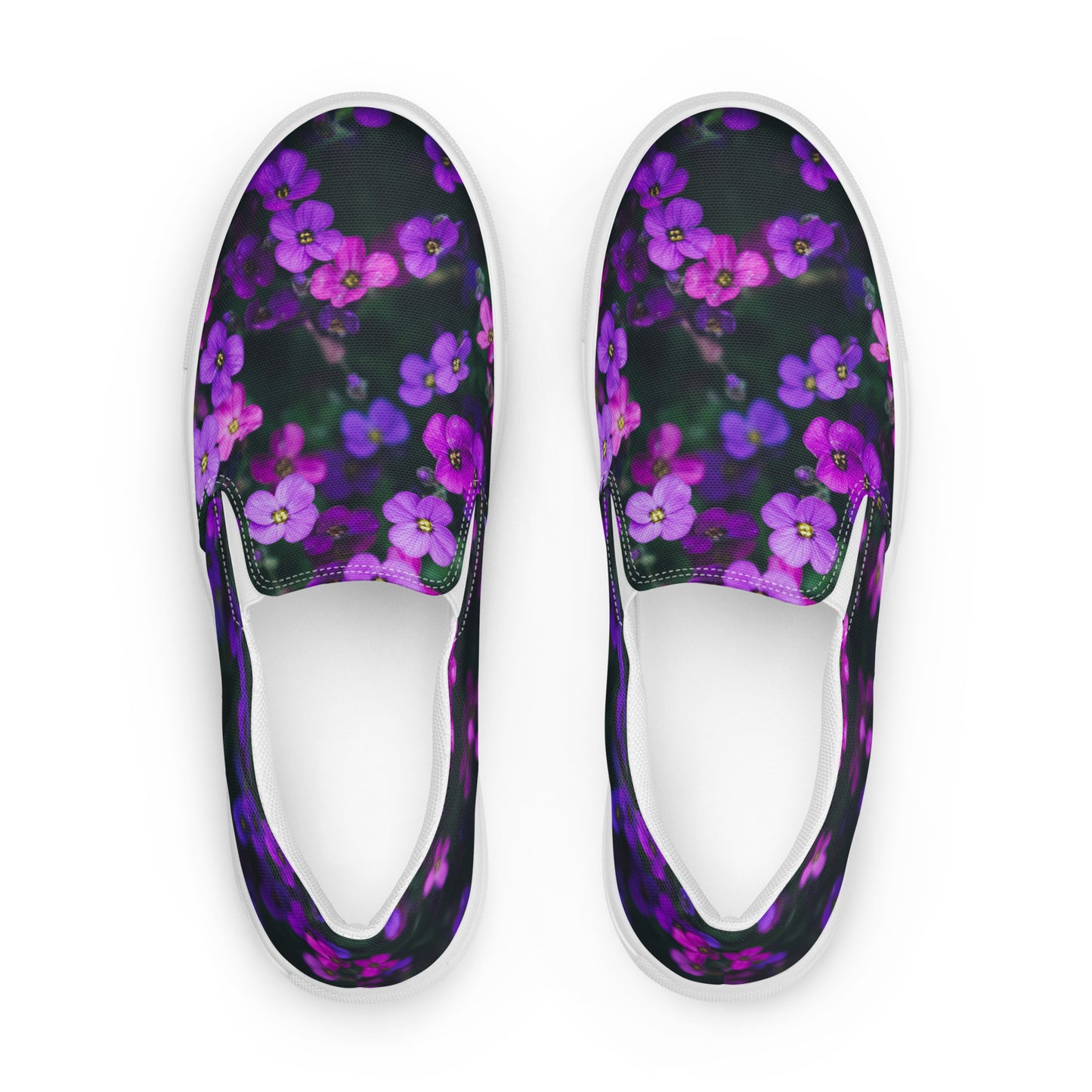 Women’s slip-on canvas shoes - flower design - print on demand