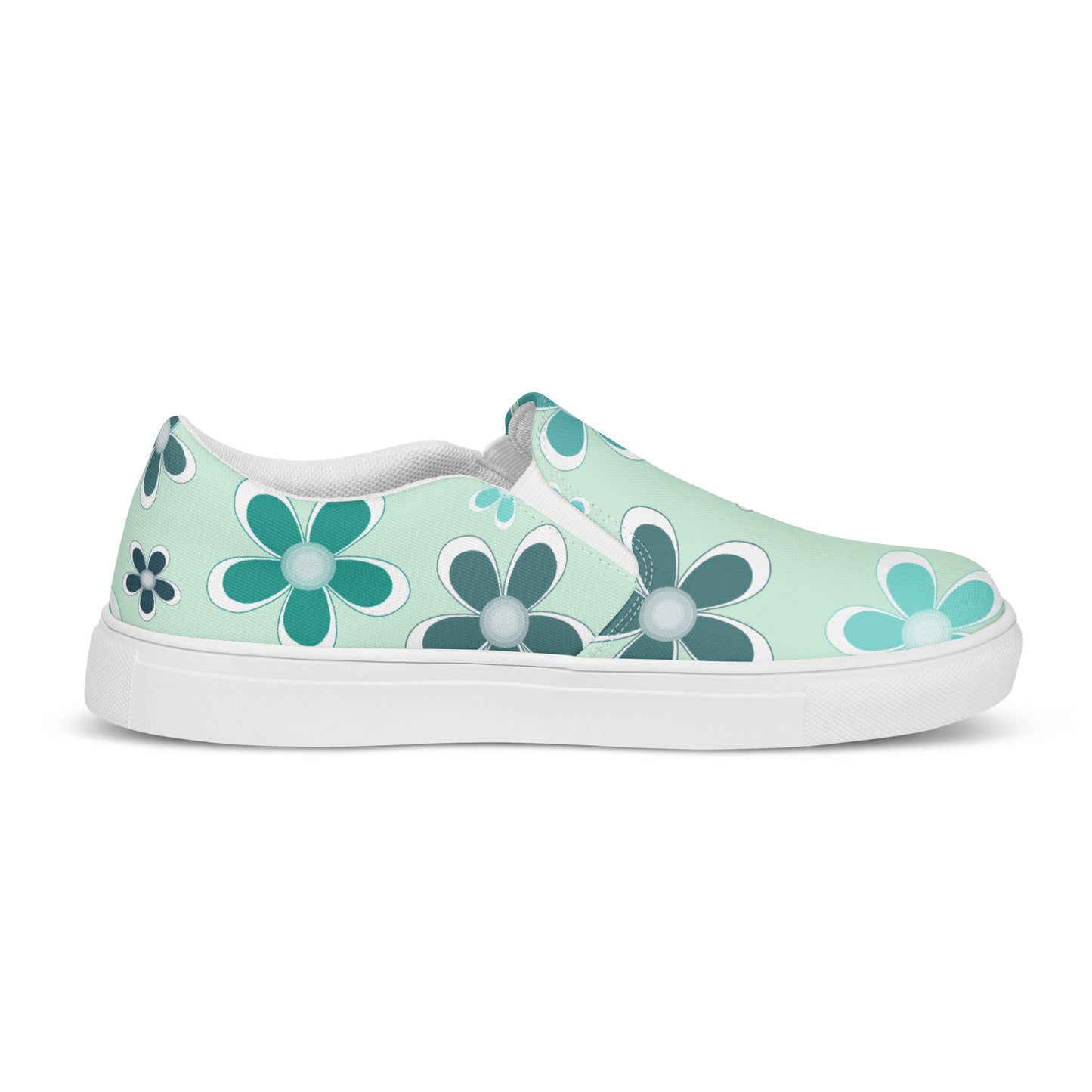 Women’s slip-on canvas shoes - Flower Pattern - print on demand