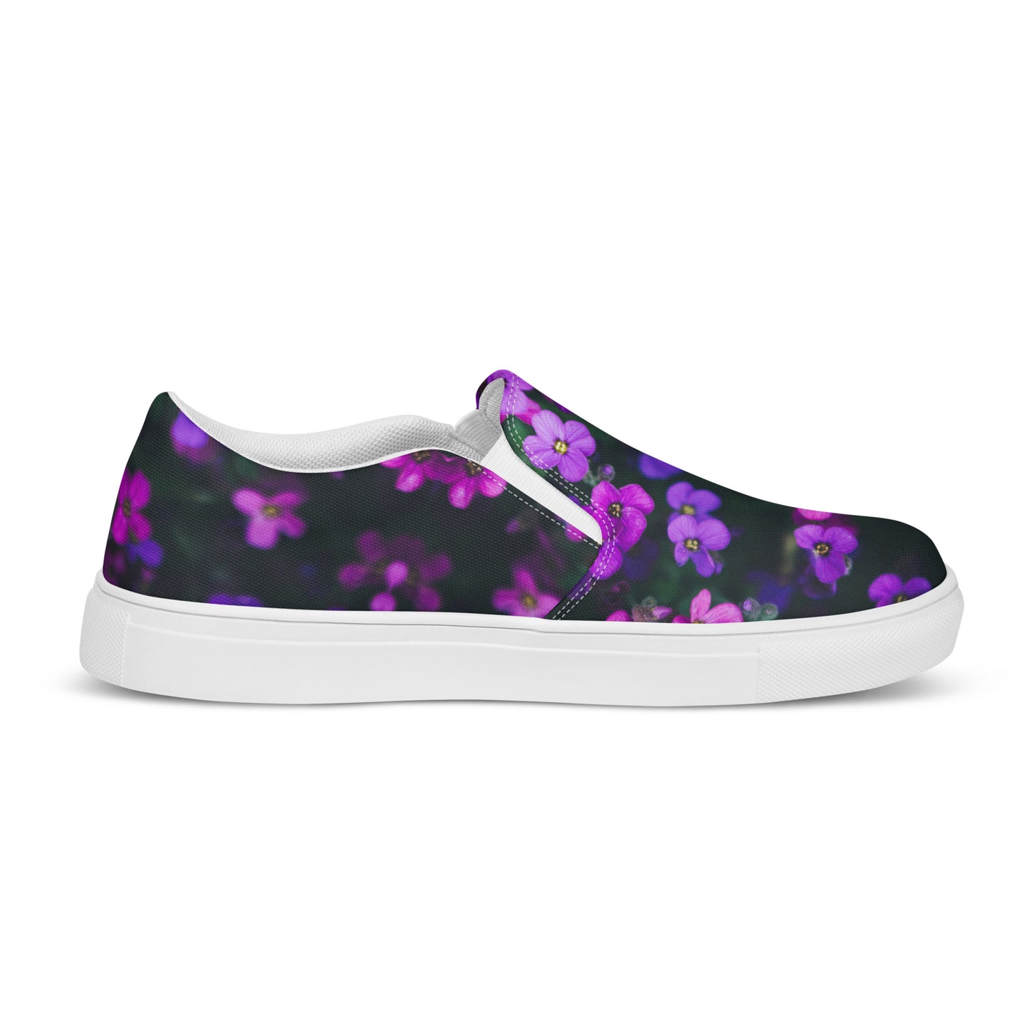 Women’s slip-on canvas shoes - flower design - print on demand