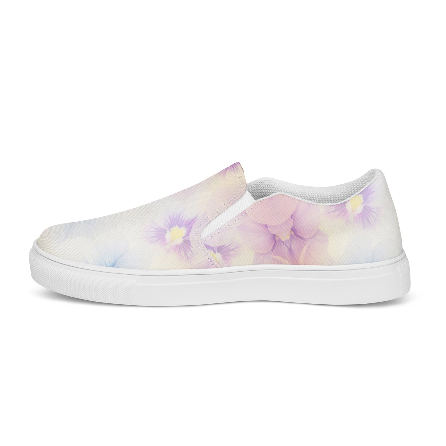 Women’s slip-on canvas shoes  | Violet Flowers Background | print your demand