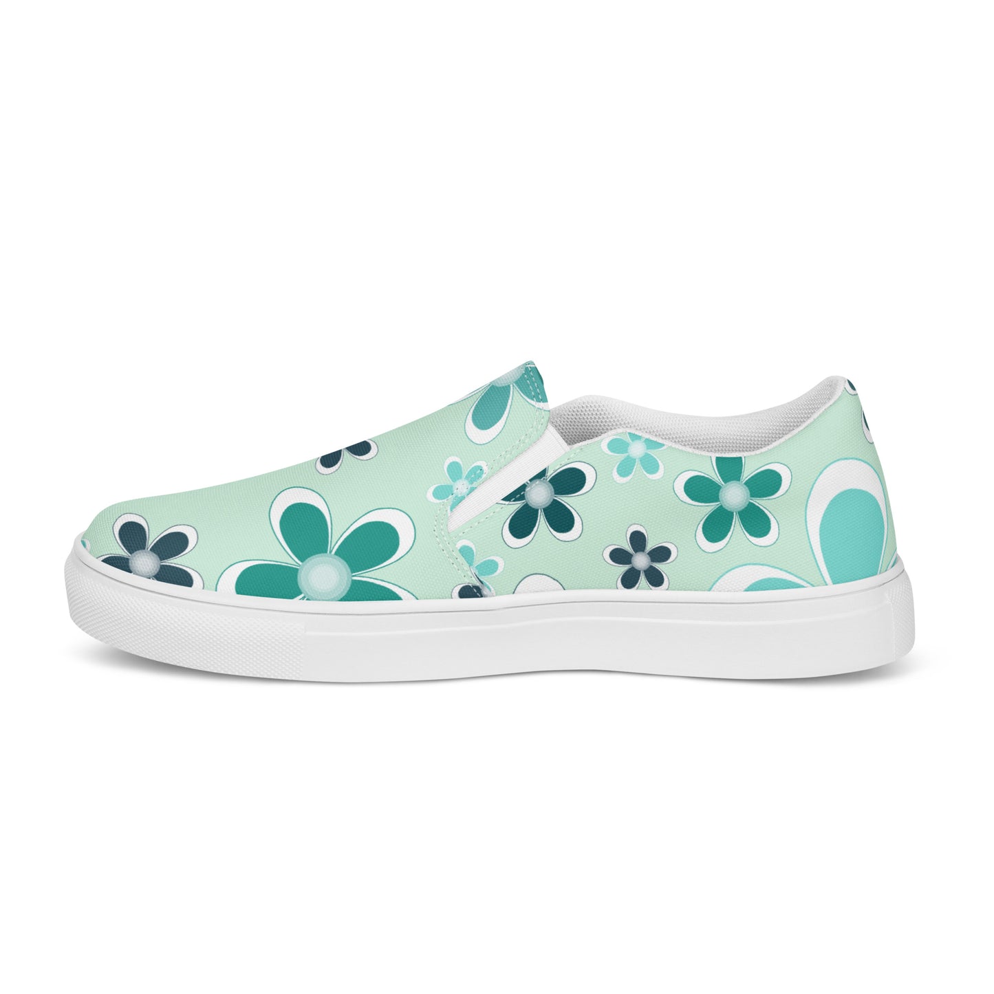 Women’s slip-on canvas shoes - Flower Pattern - print on demand