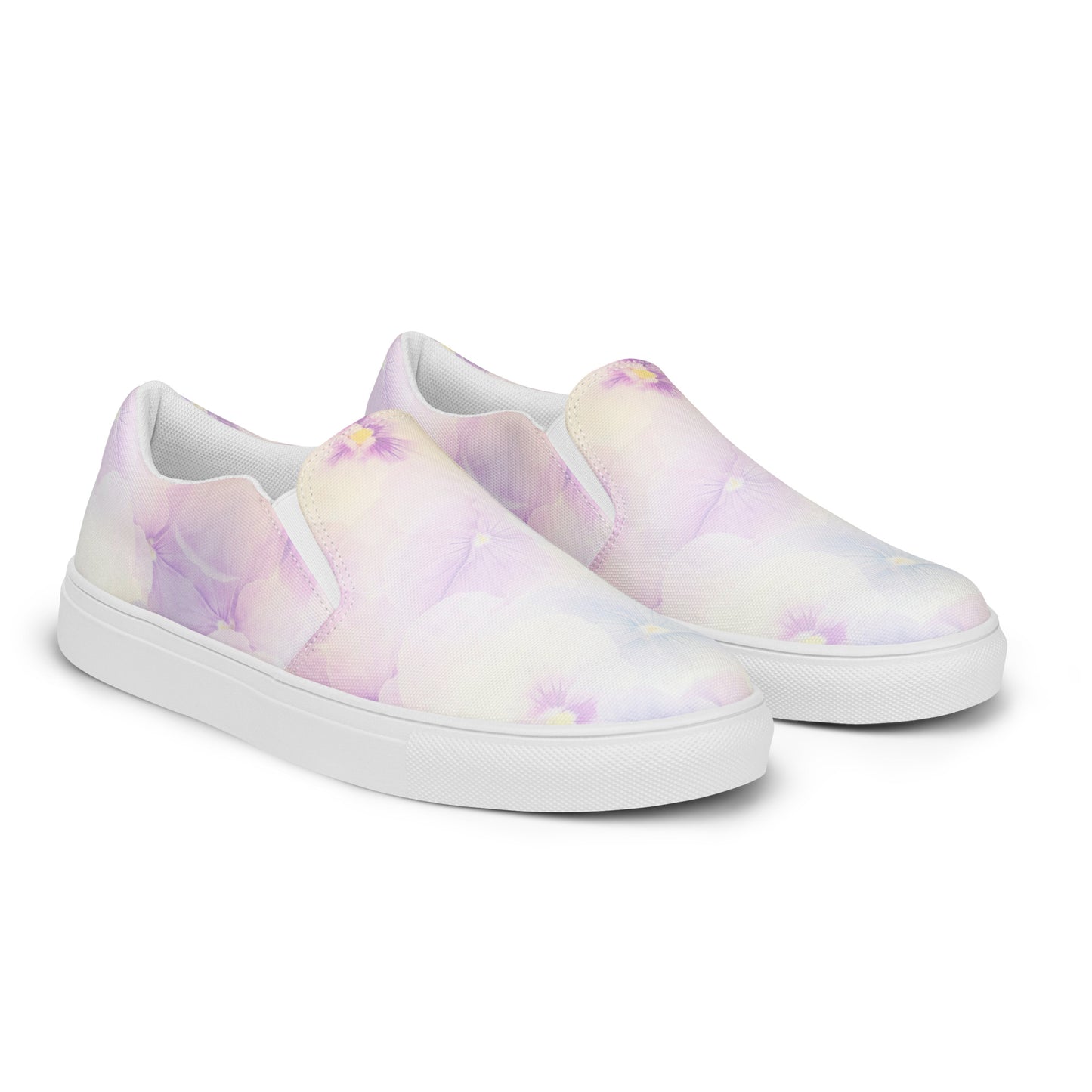 Women’s slip-on canvas shoes  | Violet Flowers Background | print your demand