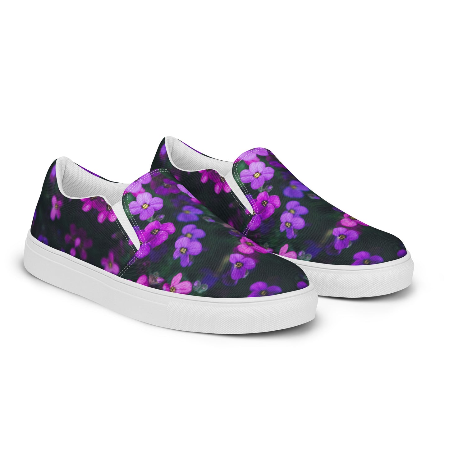 Women’s slip-on canvas shoes - flower design - print on demand