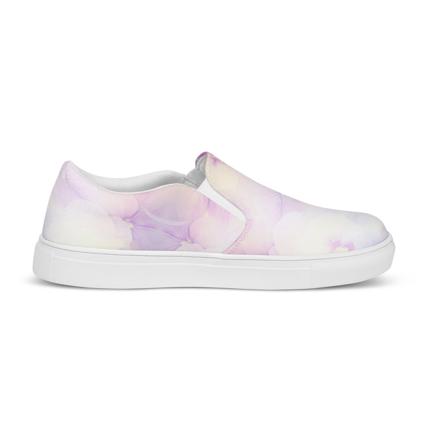 Women’s slip-on canvas shoes  | Violet Flowers Background | print your demand
