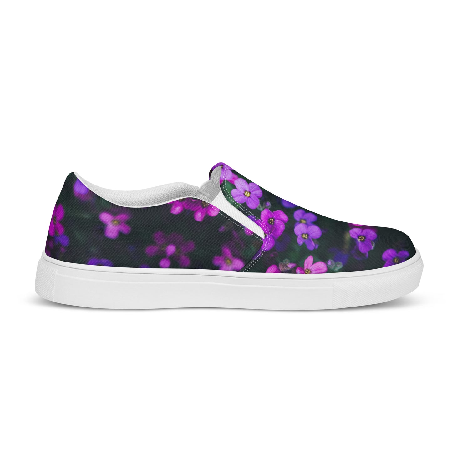 Women’s slip-on canvas shoes - flower design - print on demand