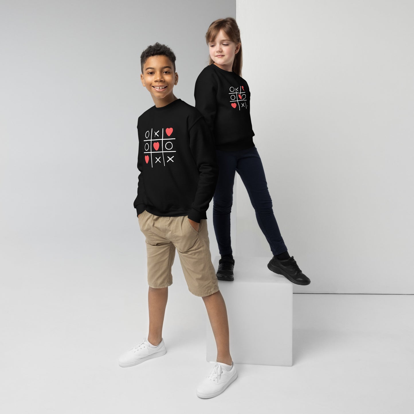 xo love | Youth Crew Neck Sweatshirt | Gildan 18000B