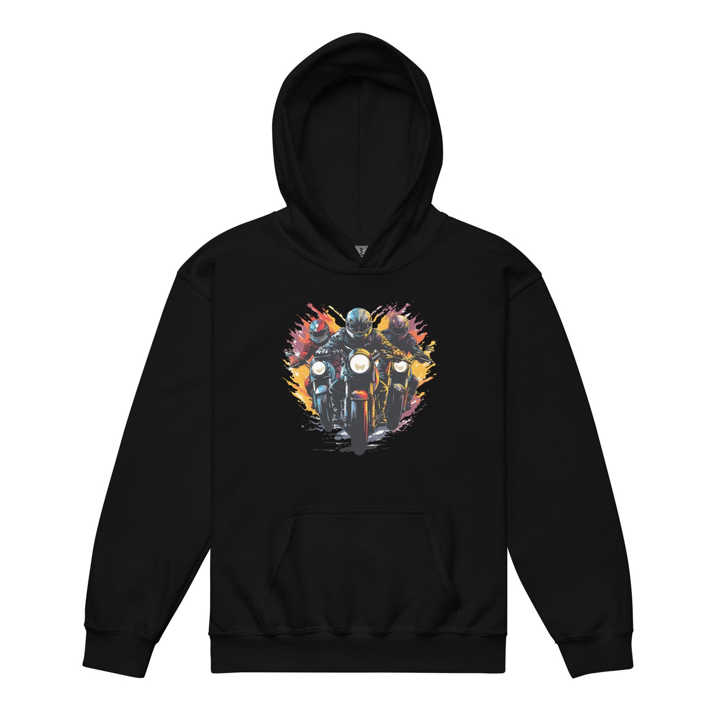 Youth heavy blend hoodie | motorcycles| moods print