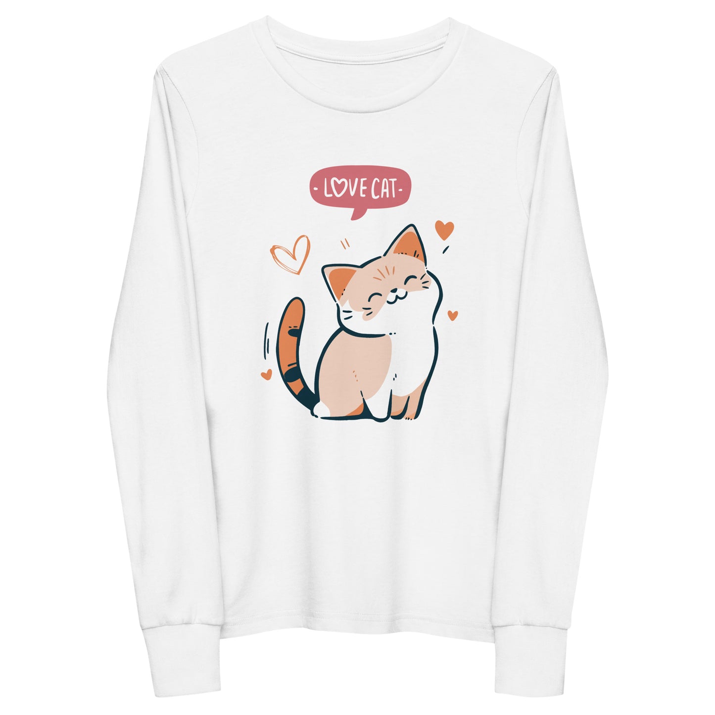 Youth long sleeve tee - i love cat