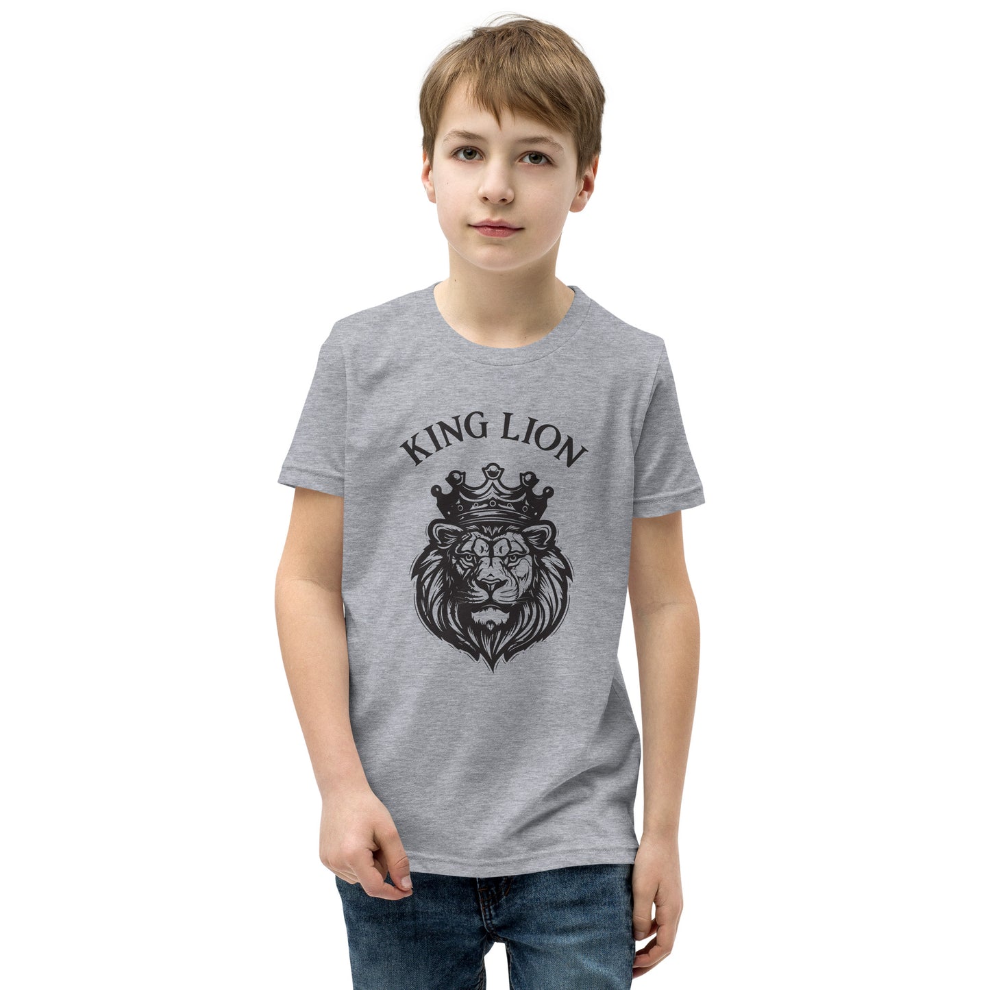 Youth Short Sleeve T-Shirt - king lion - print on demand