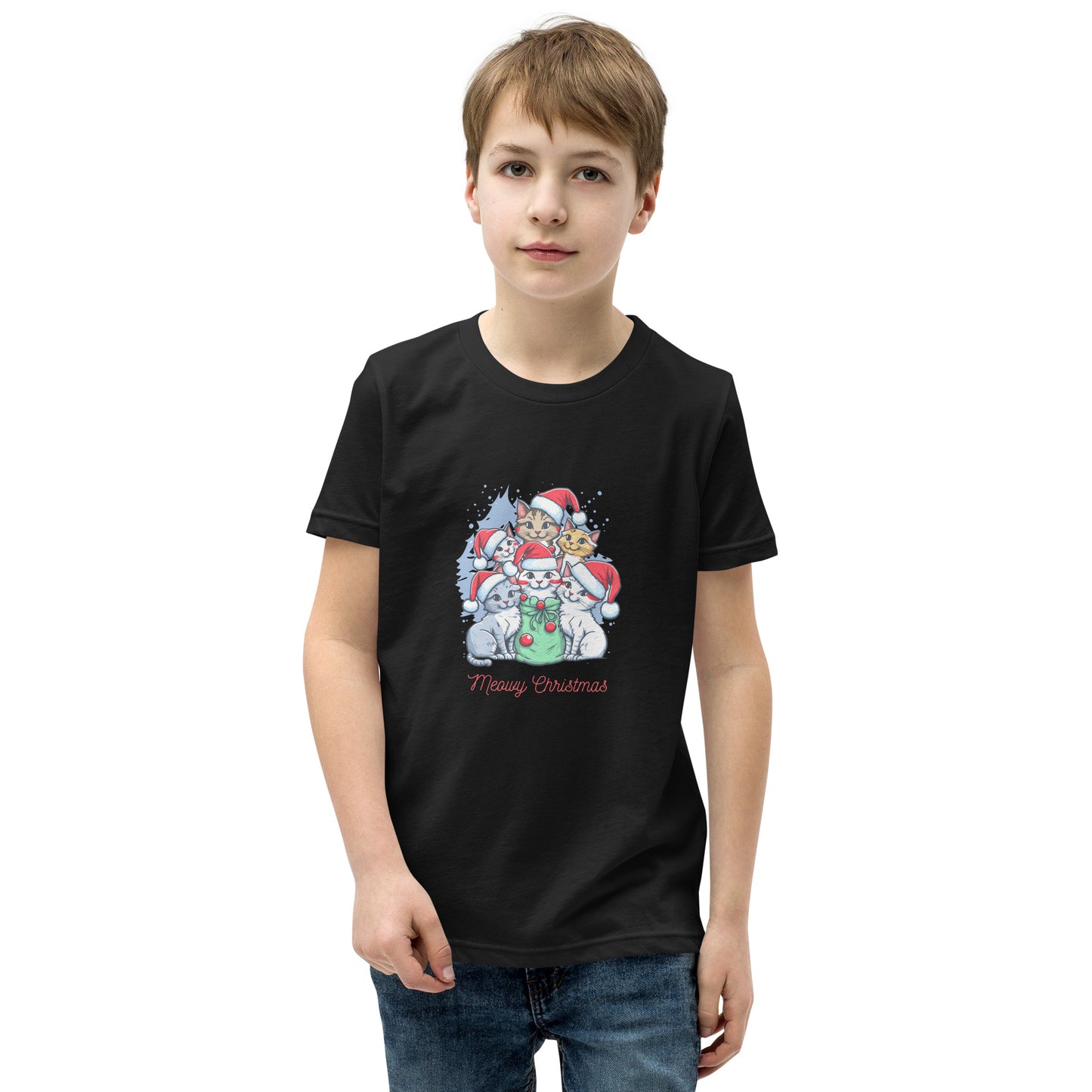 Youth Short Sleeve T-Shirt | merry christmas | moods print