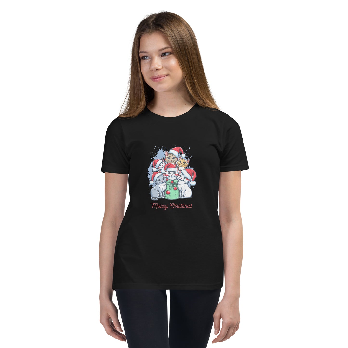 Youth Short Sleeve T-Shirt | merry christmas | moods print