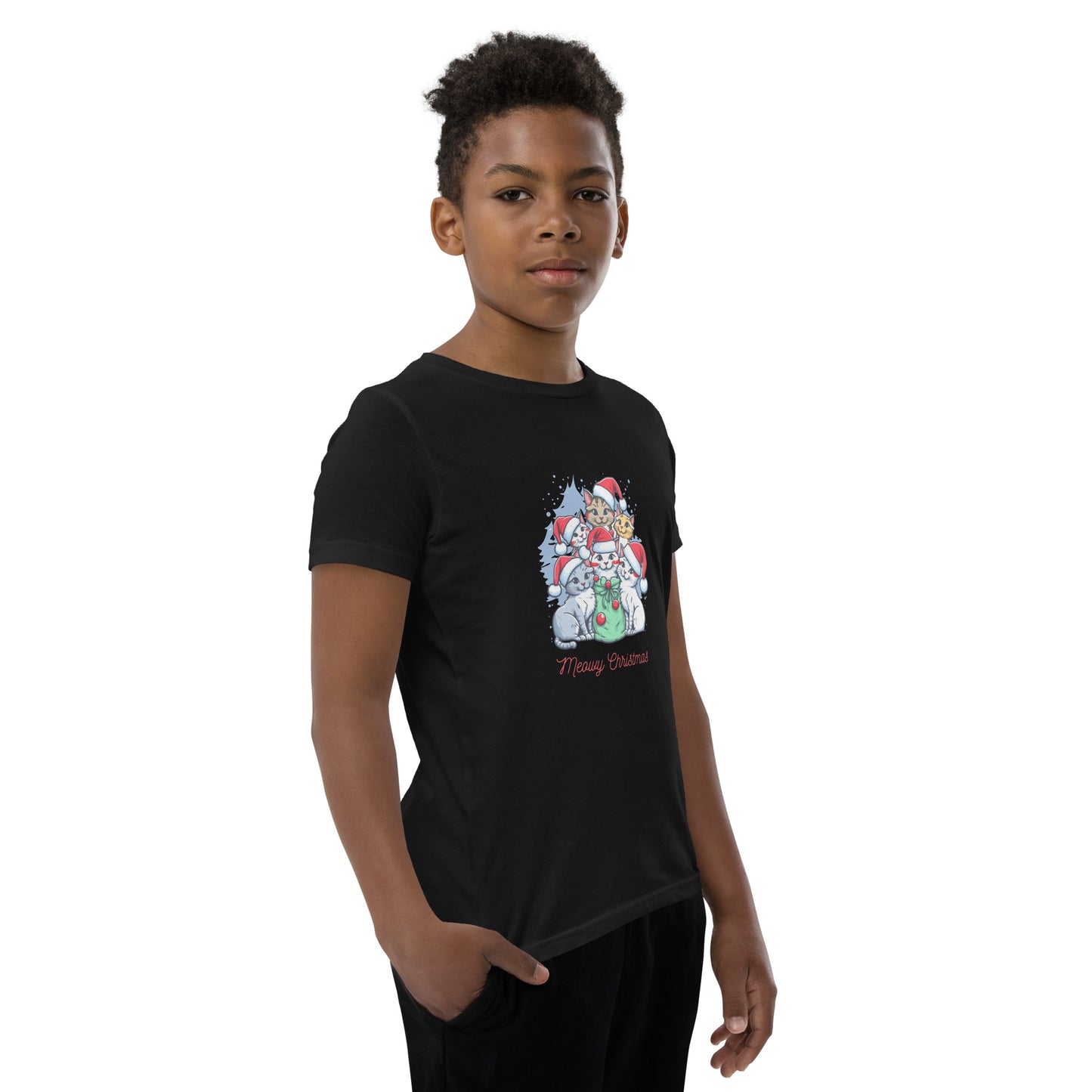 Youth Short Sleeve T-Shirt | merry christmas | moods print