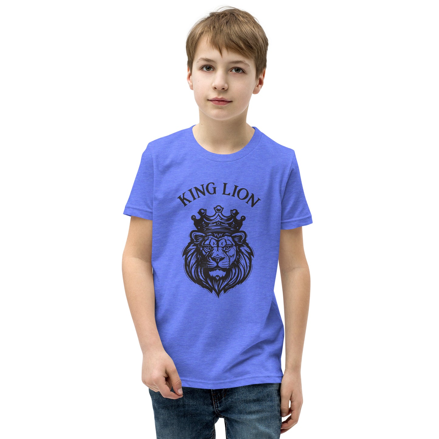 Youth Short Sleeve T-Shirt - king lion - print on demand