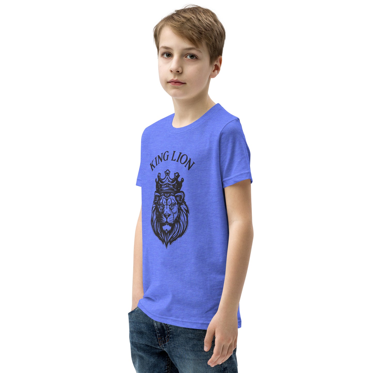 Youth Short Sleeve T-Shirt - king lion - print on demand