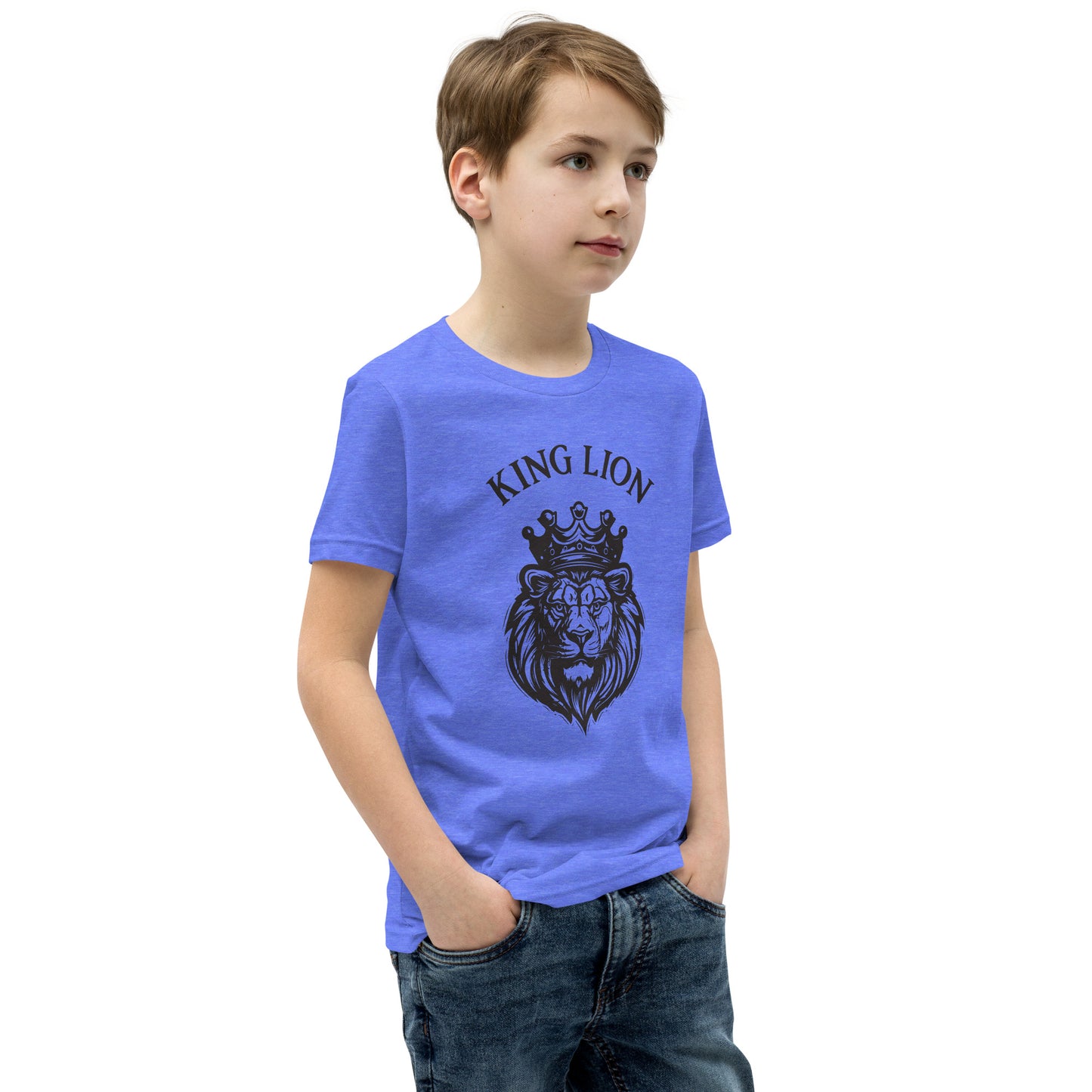 Youth Short Sleeve T-Shirt - king lion - print on demand