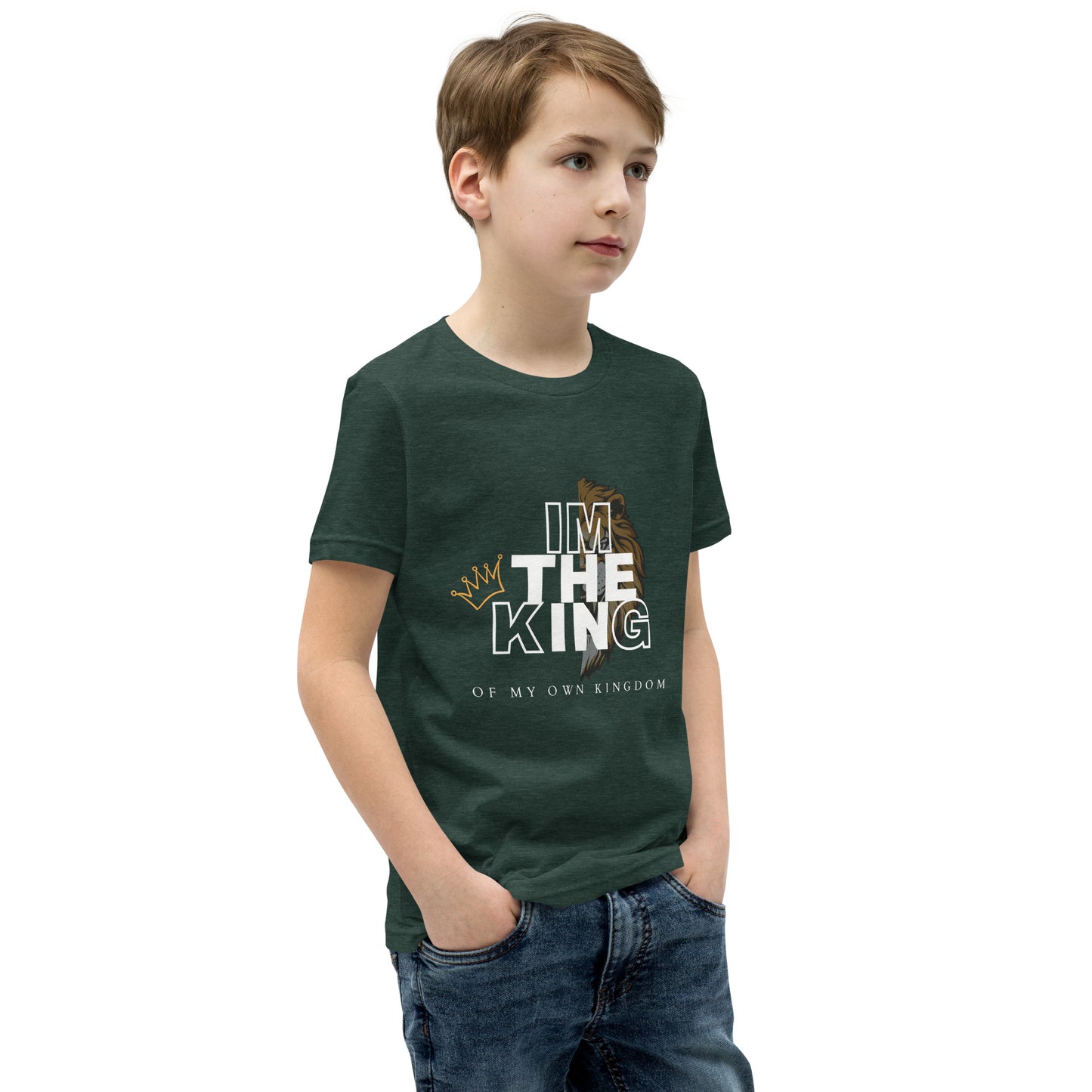Youth Short Sleeve T-Shirt - im the king - print on demand