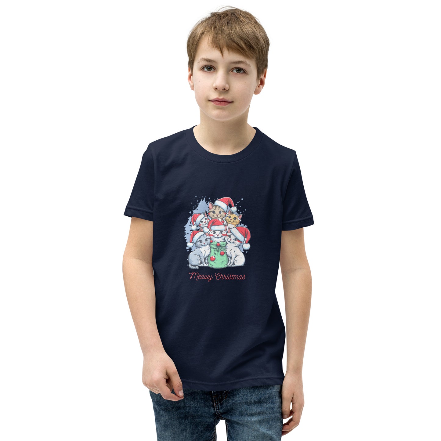 Youth Short Sleeve T-Shirt | merry christmas | moods print