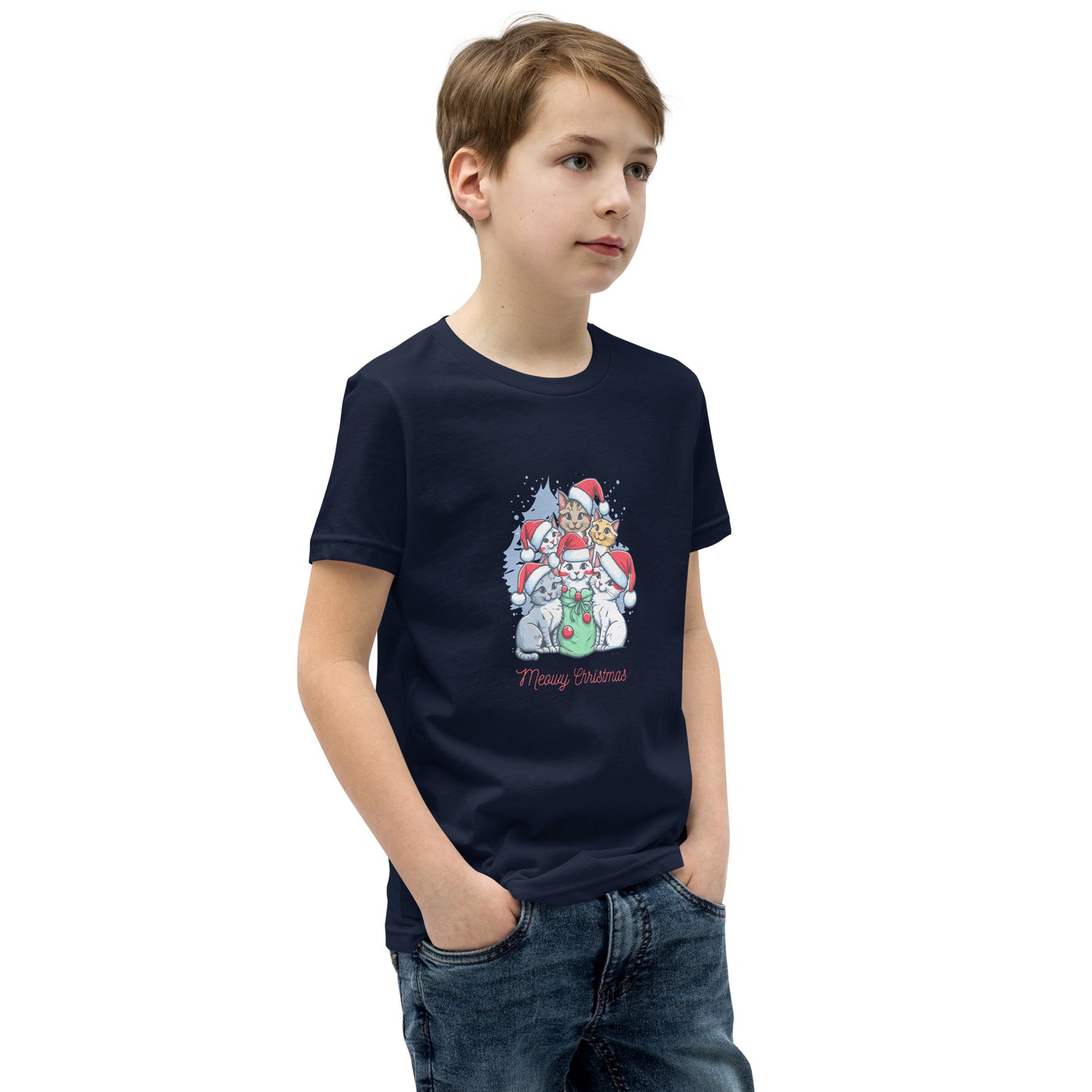 Youth Short Sleeve T-Shirt | merry christmas | moods print