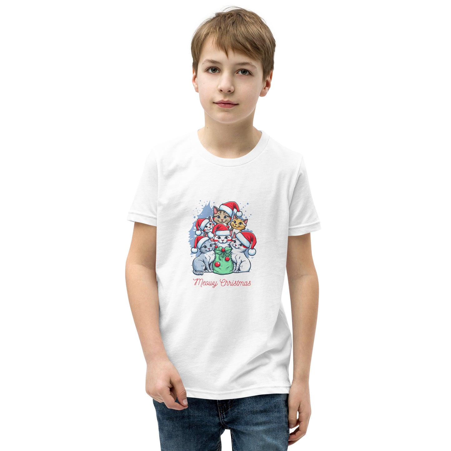 Youth Short Sleeve T-Shirt | merry christmas | moods print