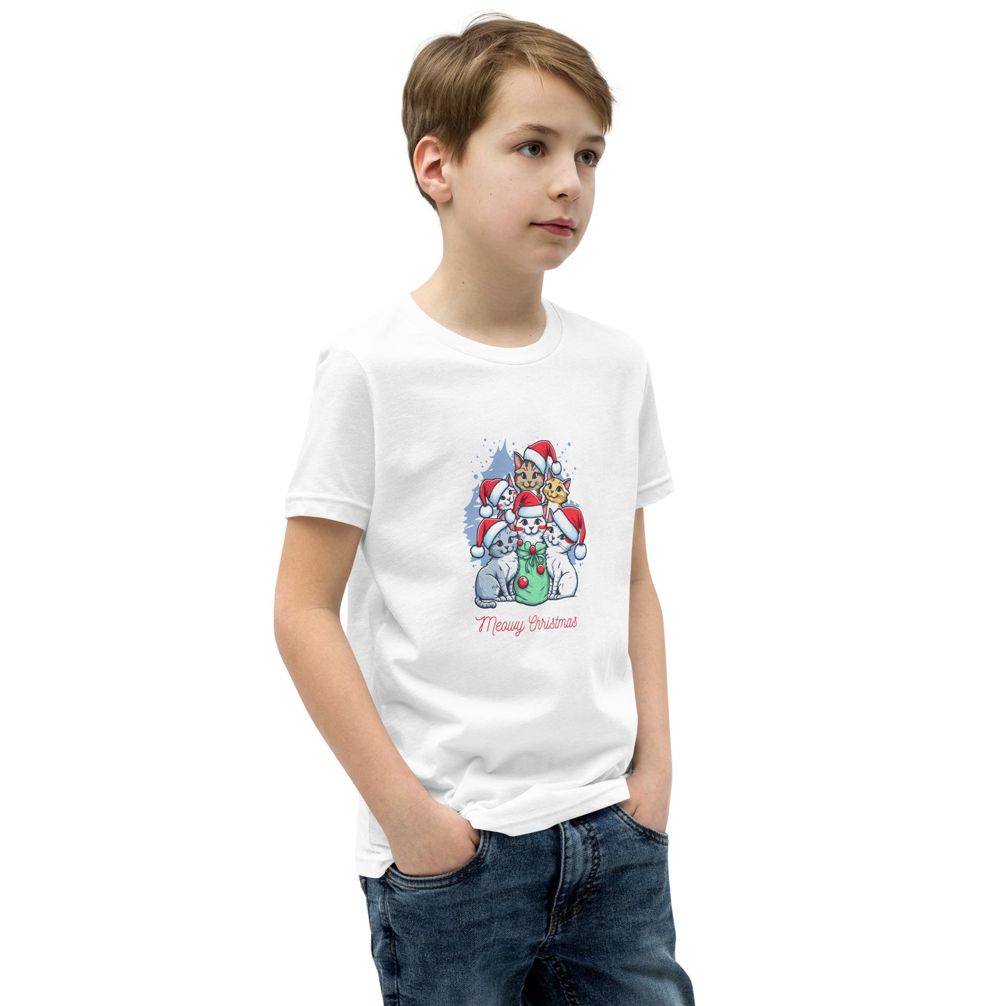 Youth Short Sleeve T-Shirt | merry christmas | moods print